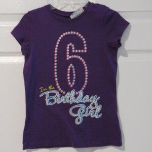 6th Birthday Shirt Girls Children's Place Med 7/8 NWT